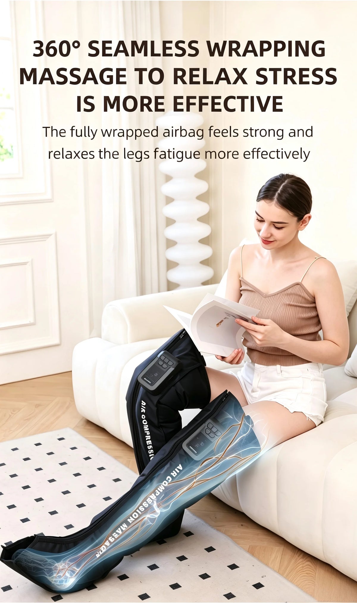 Cordless Leg Air Compression Massager Recovery Boot