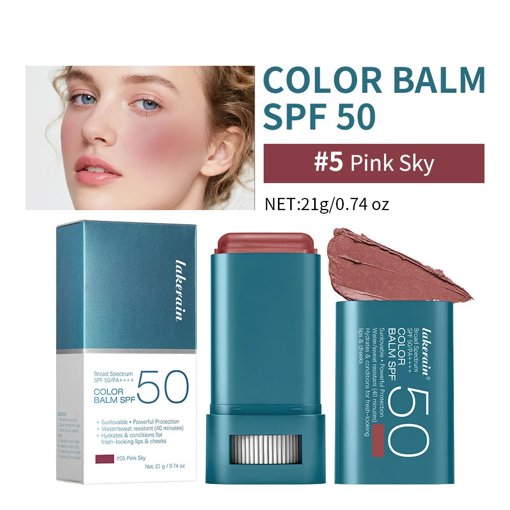 SPF 50 Blush Balm Stick Hydrating Sunscreen Makeup