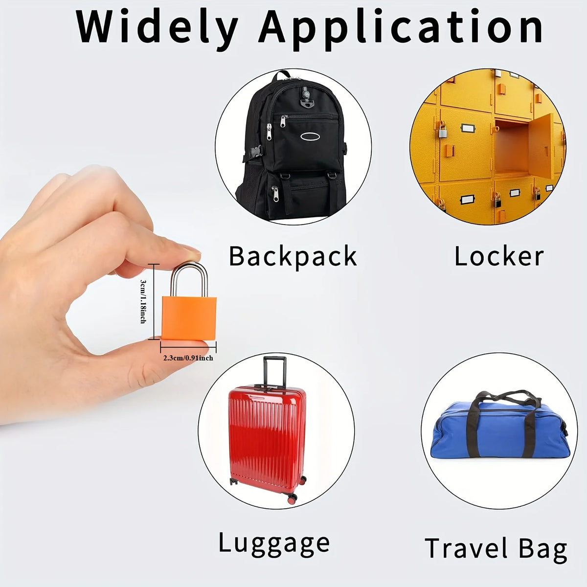 6pc Small Padlock Set with Keys Portable Travel Suitcase Diary Lock
