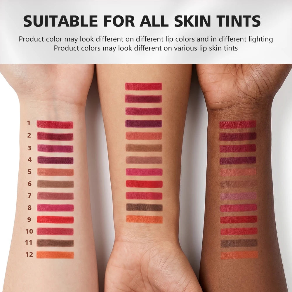Semi-Matte Lip Liner Pencil Set Waterproof Smudge-Proof Cosmetics - 13
