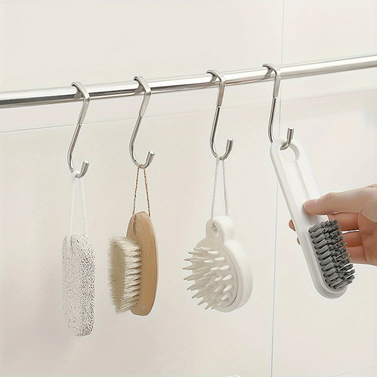 Stainless Steel Over Door Hook Double Hanger for Kitchen and Bathroom