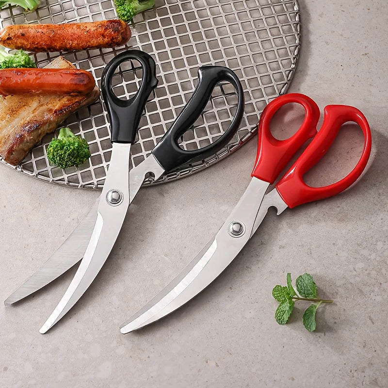 2pc Stainless Steel Kitchen Scissors Heavy Duty BBQ Meat Poultry Shears - 4