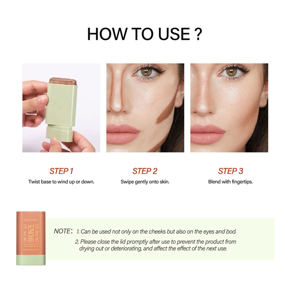 Waterproof Contour Bronzer Stick & Face Sculpting Makeup - 14