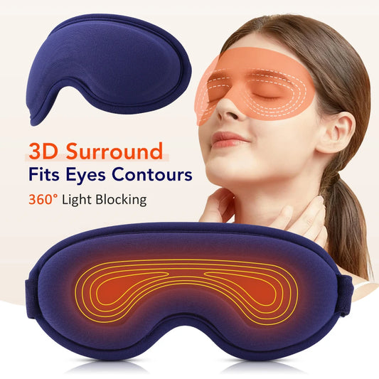 Heated Eye Mask 3D Rechargeable Sleep Eyemask for Dry Eyes
