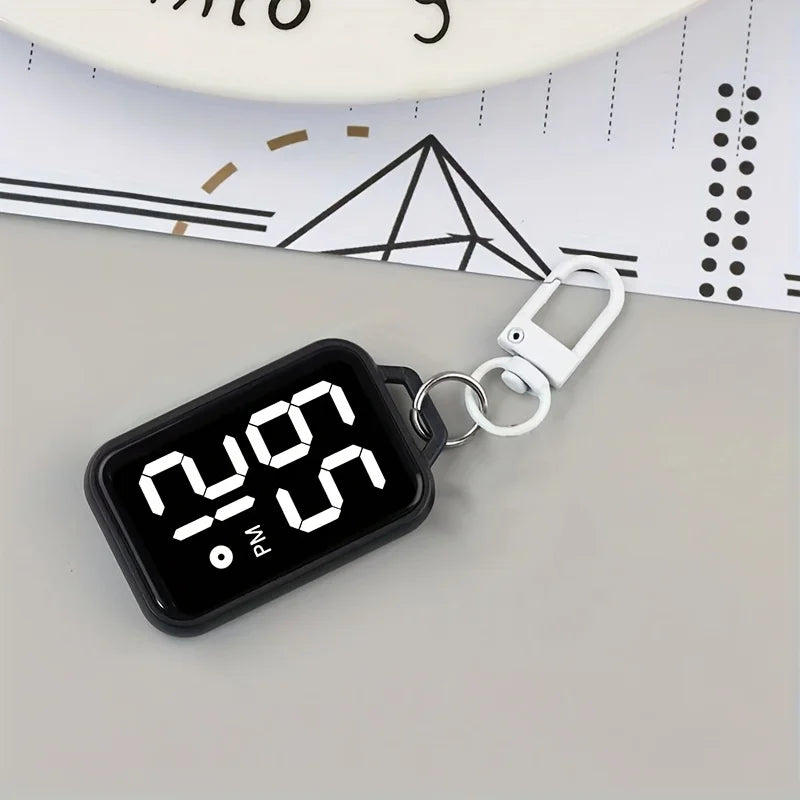LED Digital Keychain Watch Portable Electronic Pendant Clock - 23