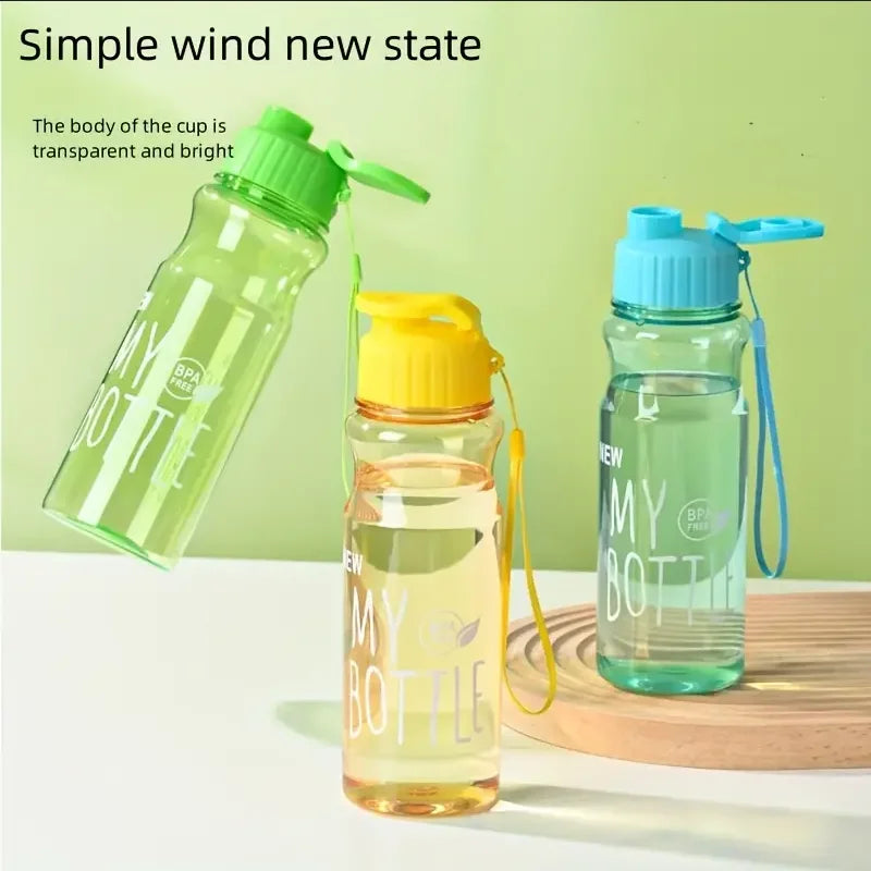 Fantia 500ml Transparent Sports Water Bottle with Strap for Hiking