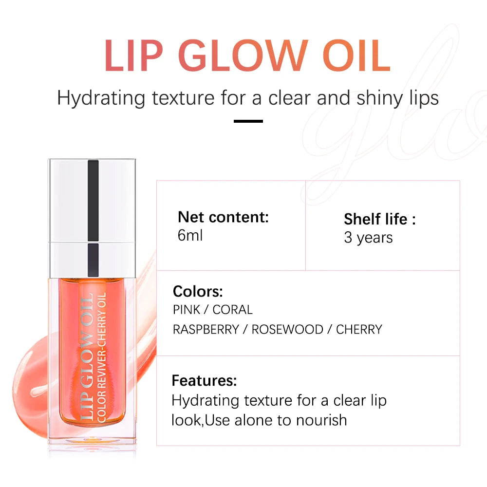 Lakerain Crystal Jelly Moisturizing Lip Oil Gloss Tinted Plumper - 6
