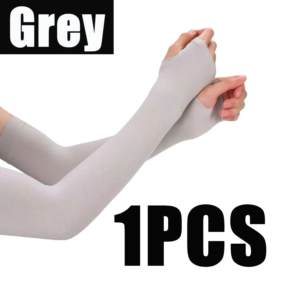 UV Protection Arm Sleeves Cooling Sunblock Covers for Sports Cycling - 34