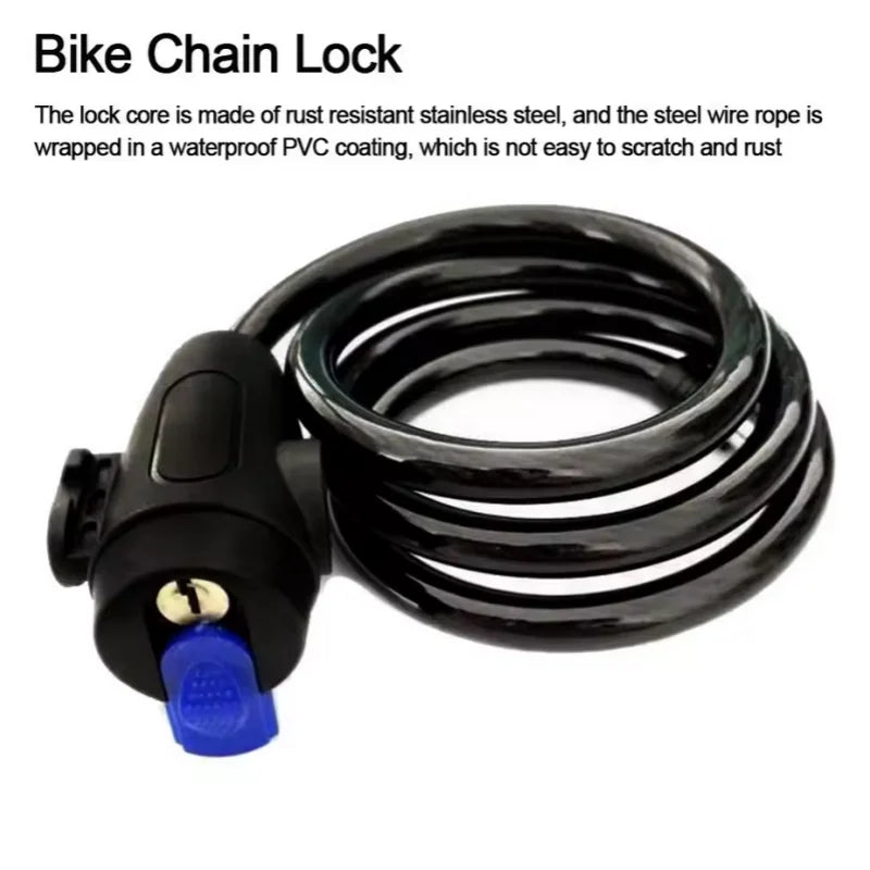 Anti Theft Bike Cable Lock 90cm Security Chain for Motorcycle and Scooter - 3