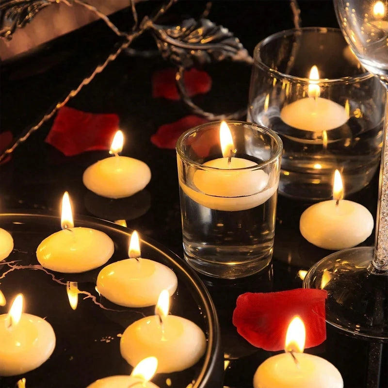 Floating Disc Candles Unscented Romantic Decor for Weddings and Parties