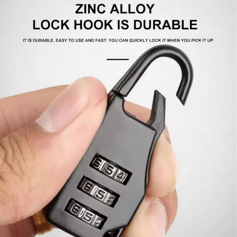 Portable 3-Digit Helmet Lock Mountain Bike Bicycle Password Cable Lock - 4