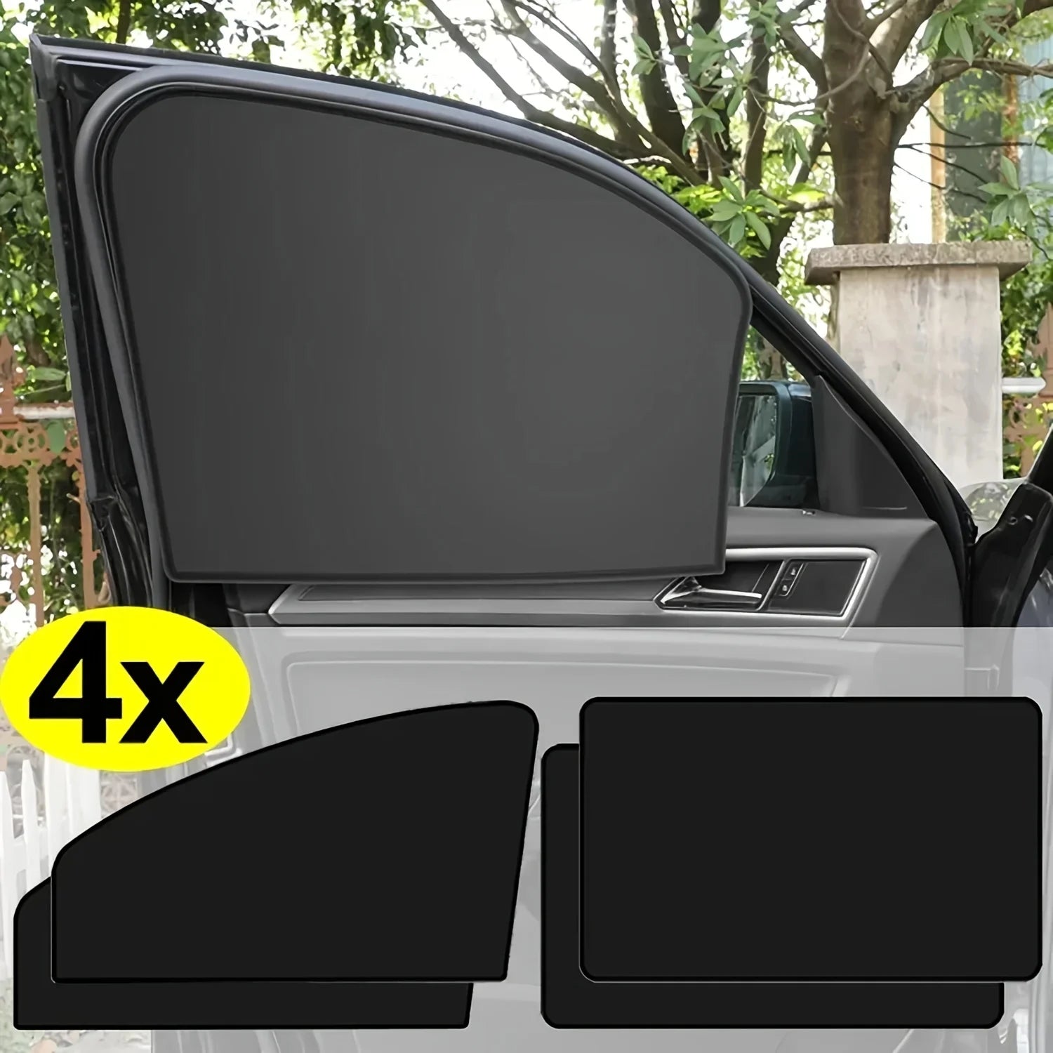 4pcs Universal Car Window Sun Shades Magnetic UV Protection Mesh Curtains - 8