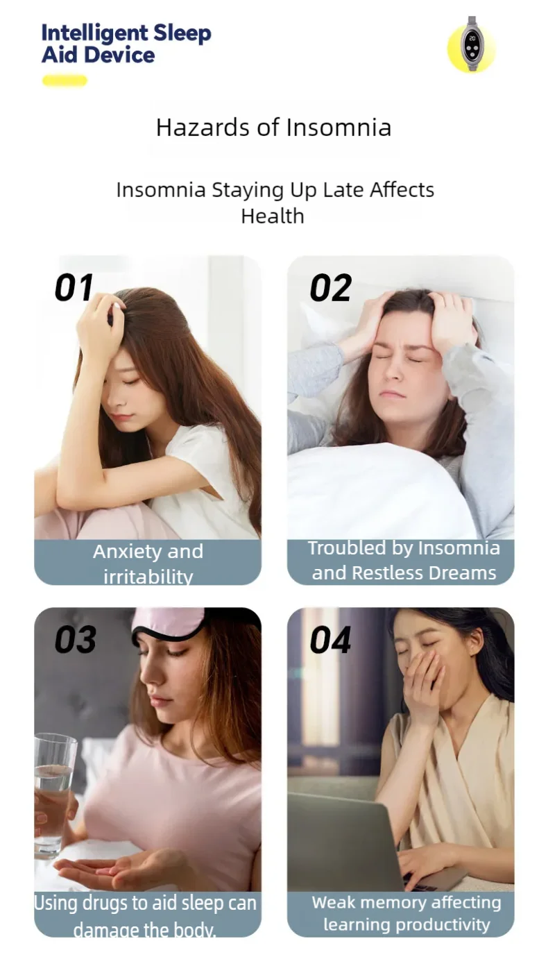 Microcurrent Sleep Aid Device EMS Pulse Massager Insomnia Relief