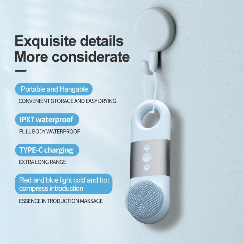 Hot Cold Facial Cleansing Brush Waterproof Face Scrubber - 6