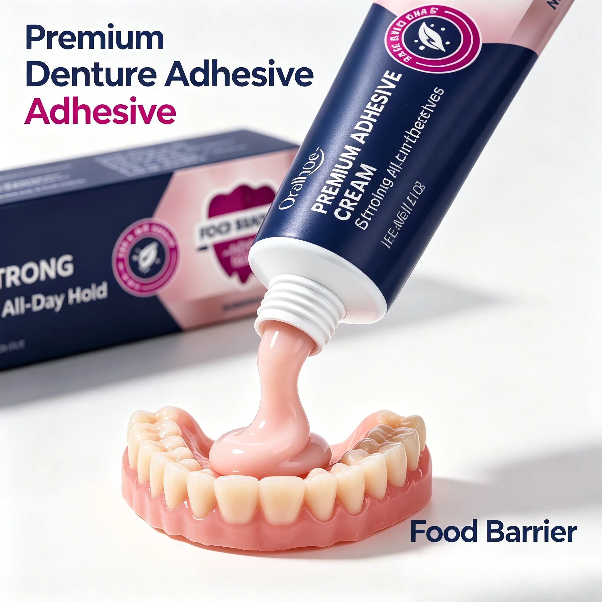 Denture Adhesive Cream Secure Fix Glue for Full Partial Dentures - 1