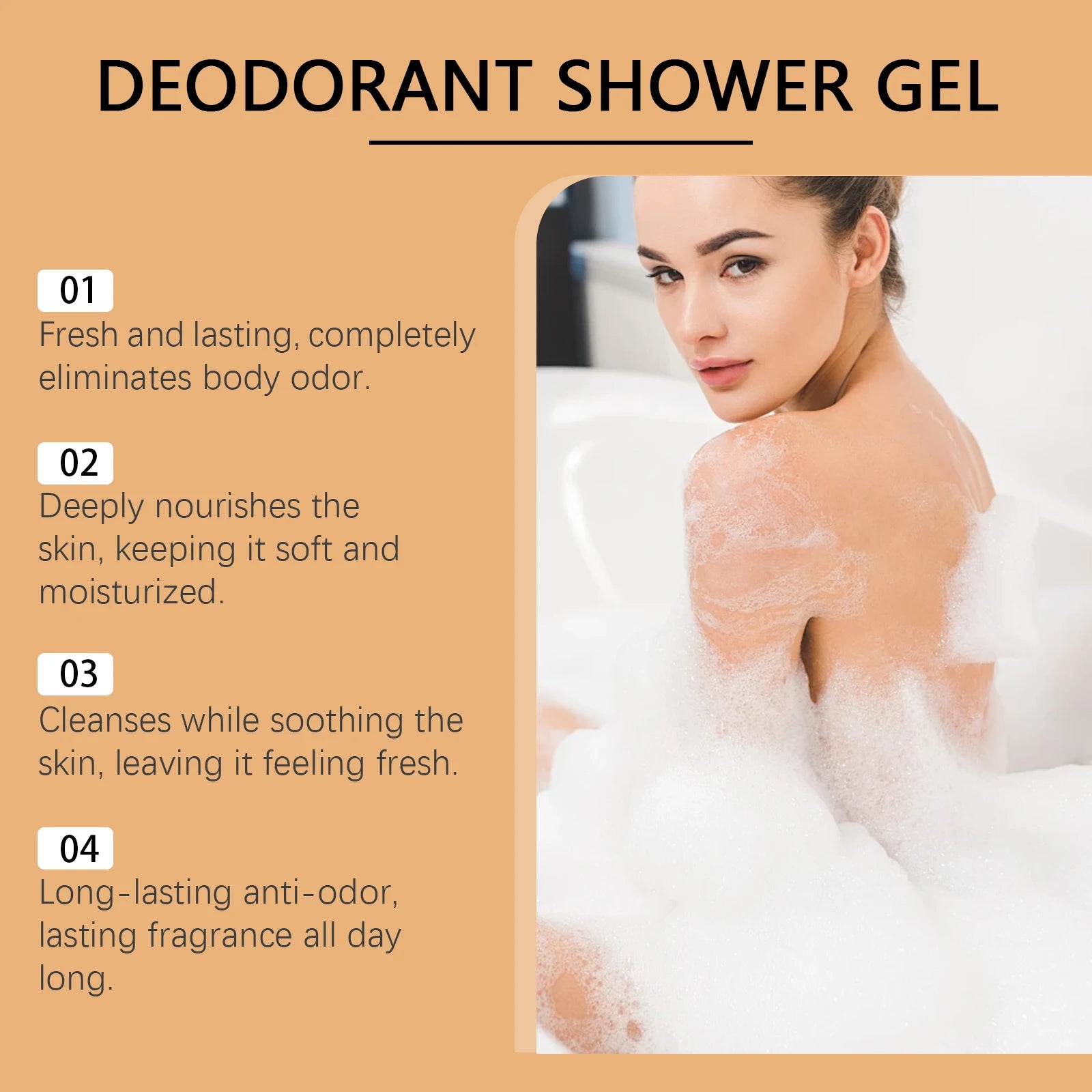 Persimmon Body Wash Exfoliating Oil Control Shower Gel Odor Remover - 10