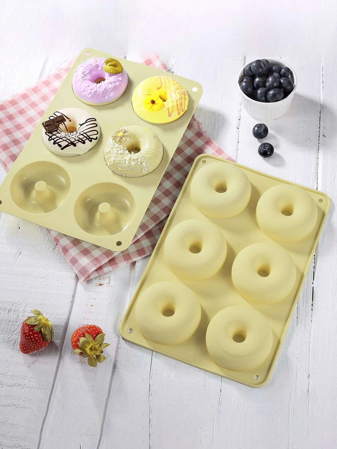 Silicone Donut Mold 6 Cavity Nonstick Baking Pan for Cakes and Pastries