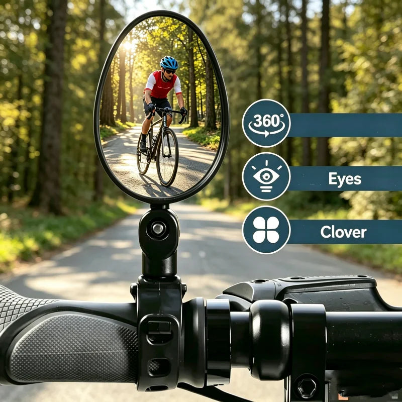 Adjustable Bike Mirror 360 Rotation Cycling Handlebar Rear View Accessory - 1