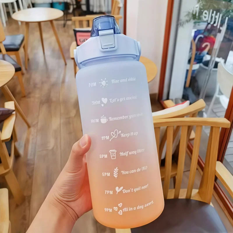 2L Motivational Water Bottle with Straw Leak Proof Sport Fitness Jug - 3