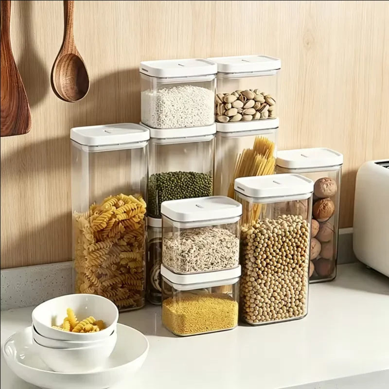 Transparent Airtight Food Storage Container Kitchen Grain Pasta Jar - 1