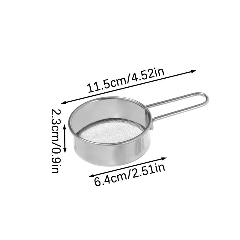 Stainless Steel Flour Sieve Fine Mesh Strainer Baking Powder Sifter - 6