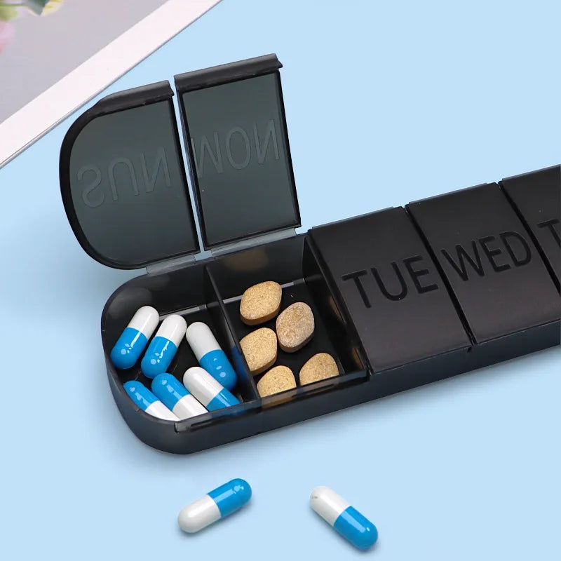 7 Day Weekly Pill Organizer Tablet Medicine Storage Case 2 Pack - 15