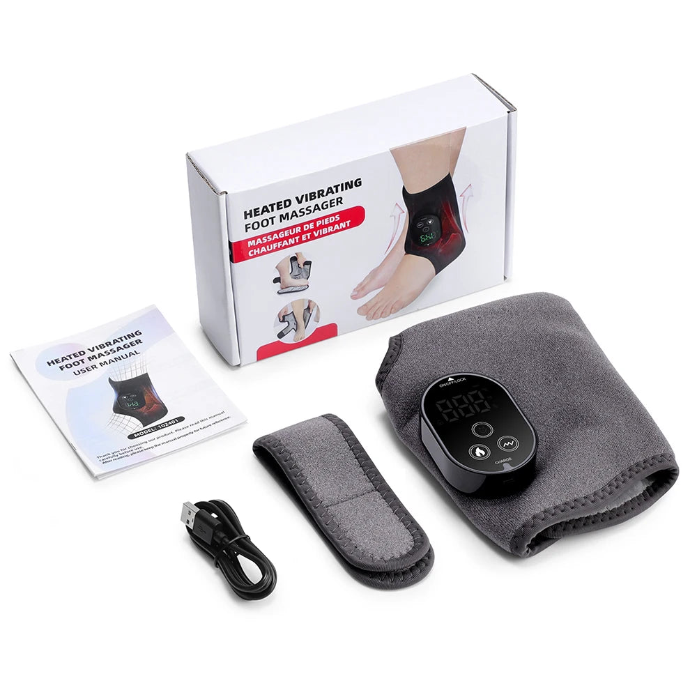 Electric Ankle Calf Foot Vibration Massager Heating Brace - 16