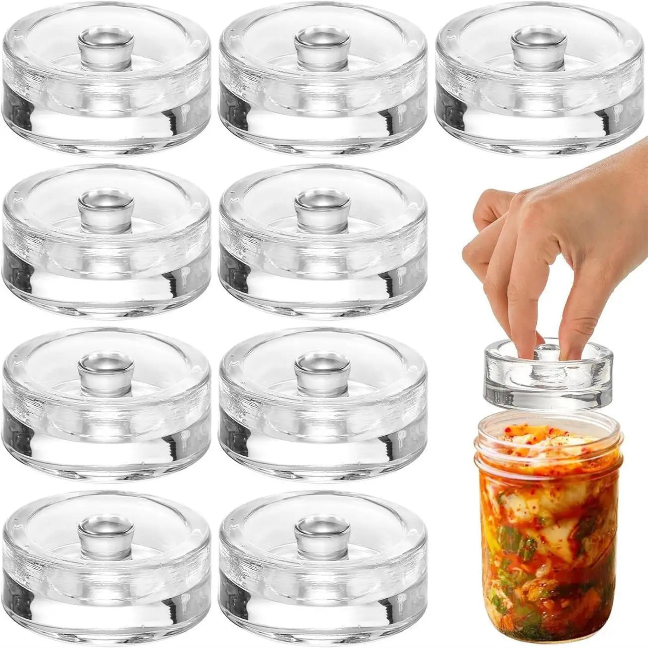Glass Fermentation Weights for Wide Mouth Mason Jars Pickle Press - 15