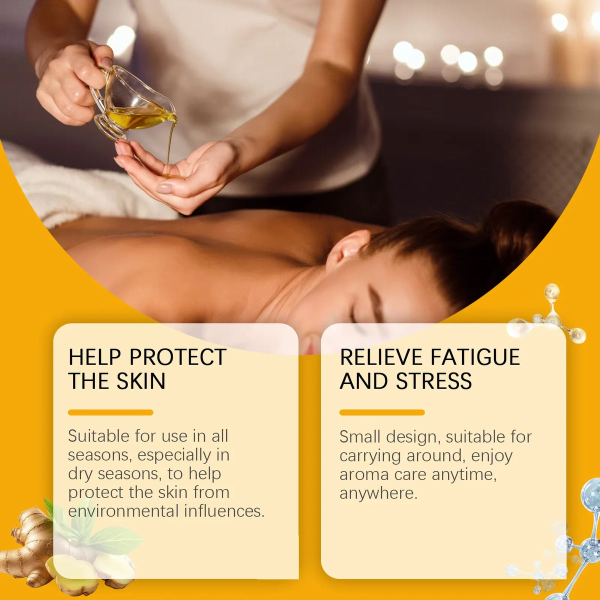 Ginger Massage Oil Body Relaxing Essential Oil