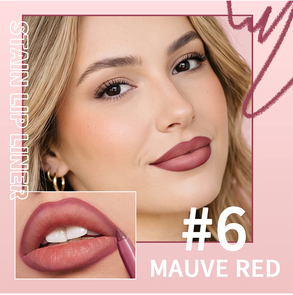 Stain Lip Liner Pencil Waterproof Matte Lip Contour Pen - 9