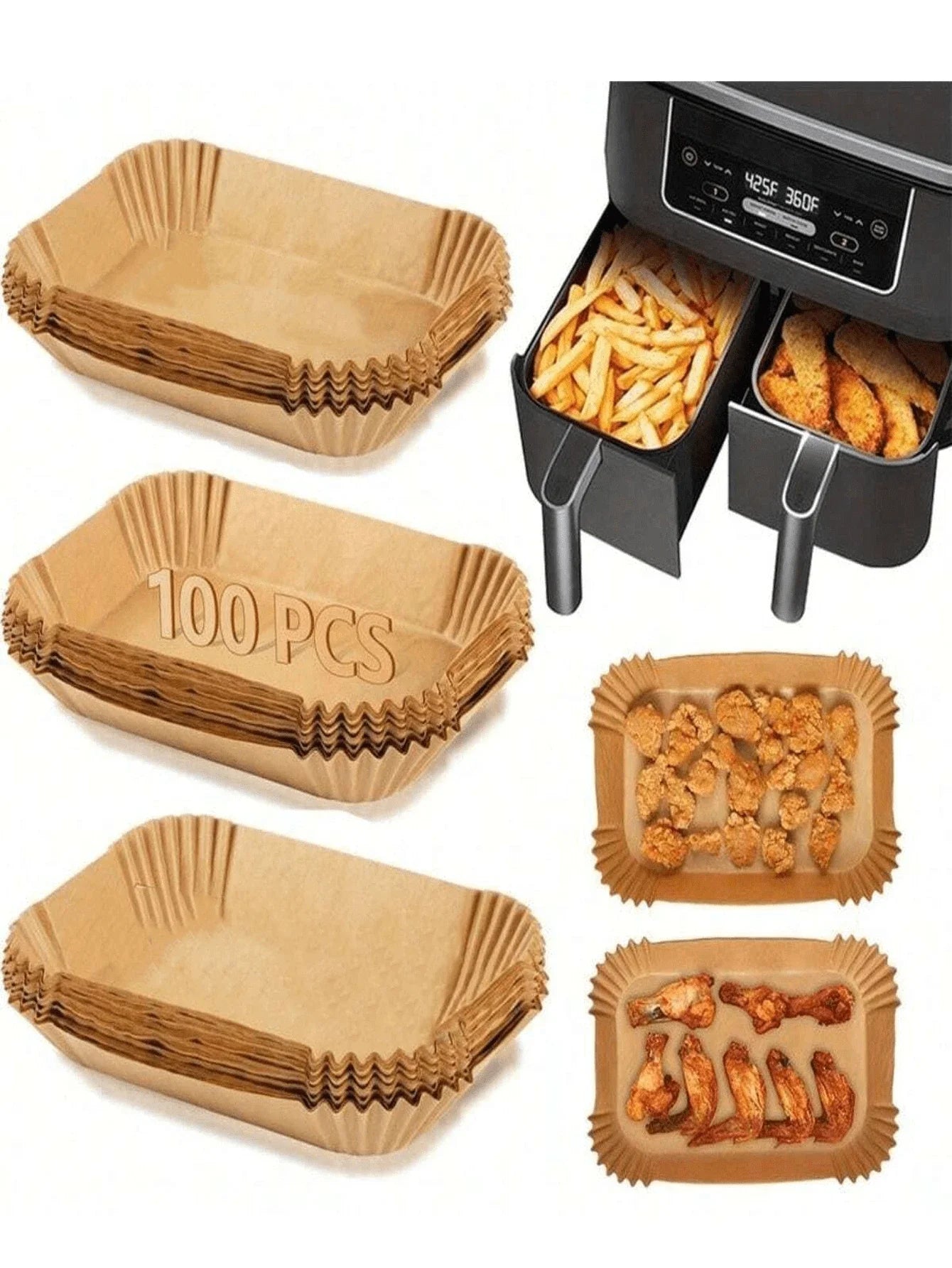 Disposable Air Fryer Parchment Paper Liners Non-Stick Baking Sheets - 1