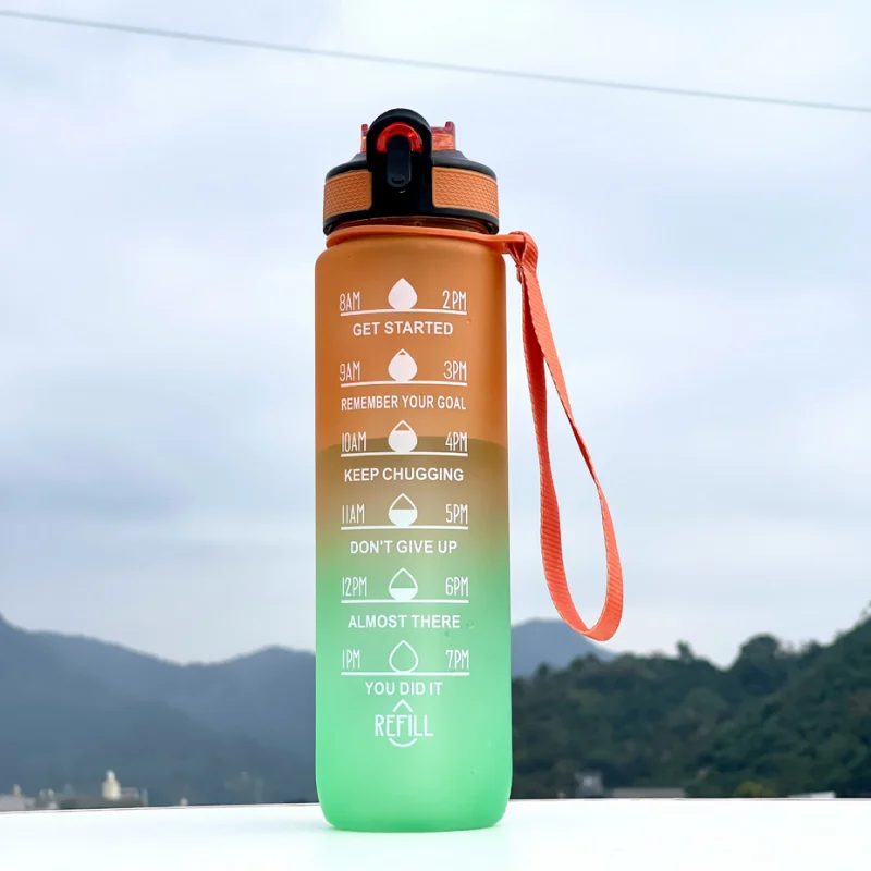 Gradient Sports Water Bottle with Time Marker and Straw Leakproof - 25