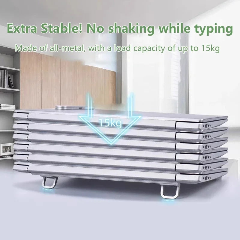 Mini Portable Laptop Stand Invisible Foldable Ergonomic Cooling Feet