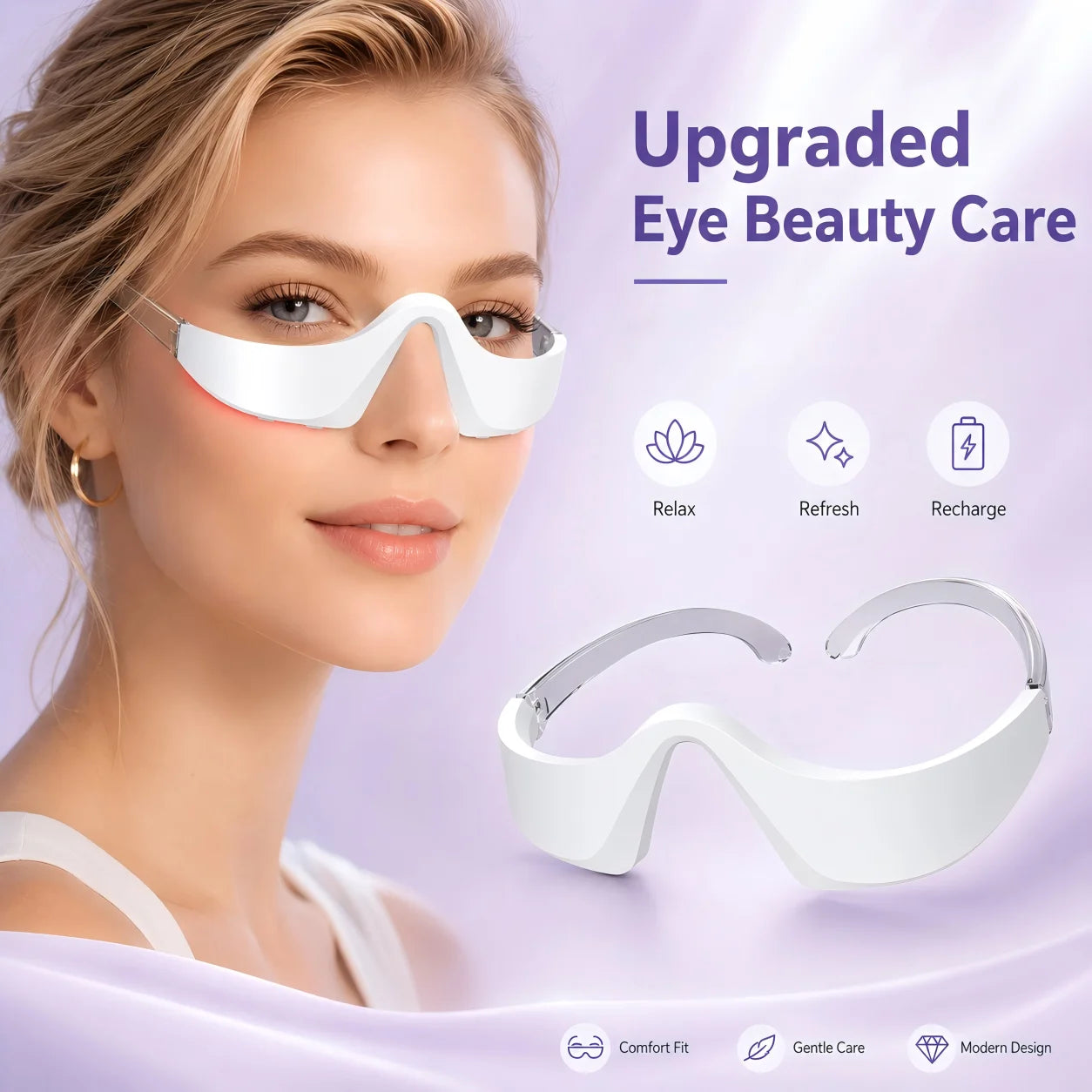 Red Light LED Eye Massager for Puffy Eyes & Dark Circles - 8