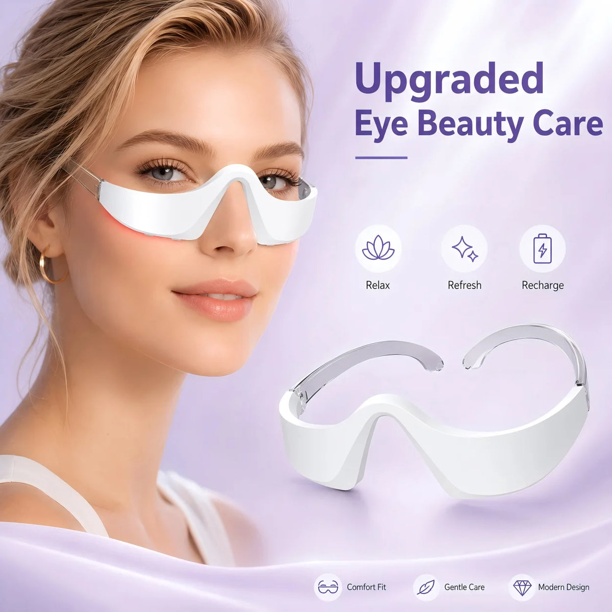 Red Light LED Eye Massager for Puffy Eyes & Dark Circles