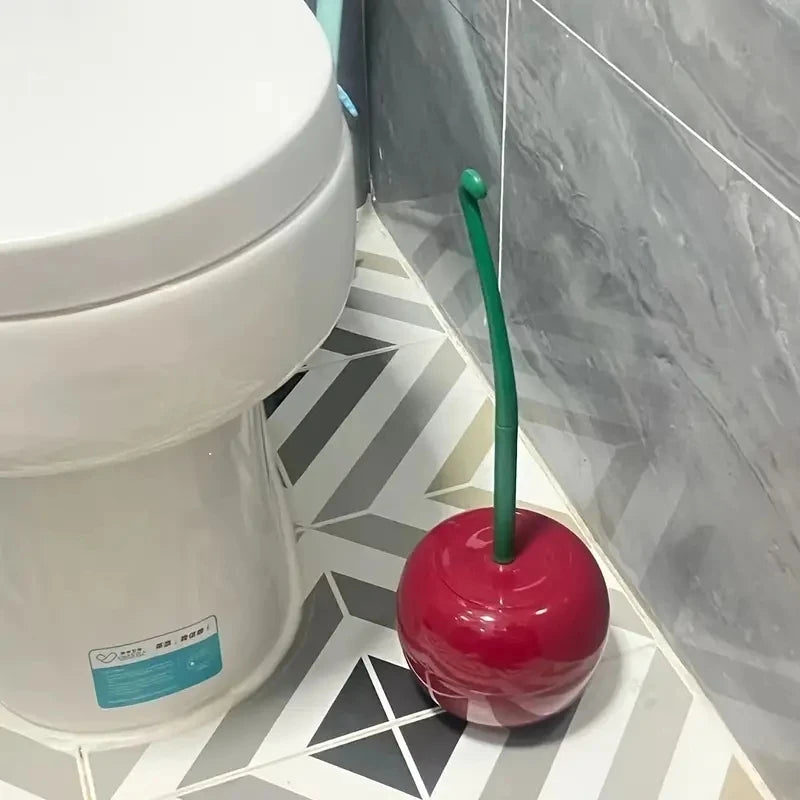 Cherry Shape Toilet Brush and Holder Set Long Handle Cleaning Tool