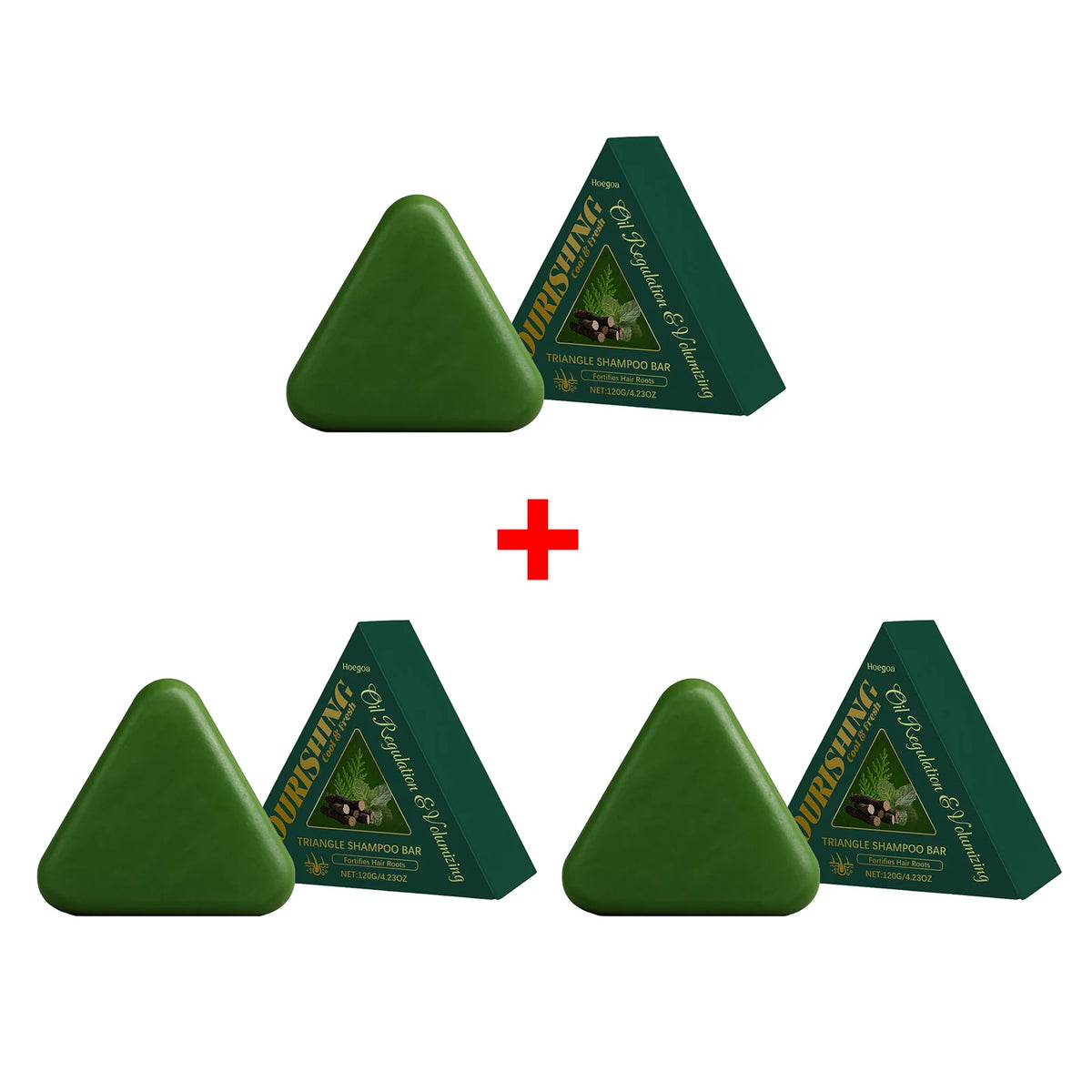 Triangle Green Hair Growth Shampoo Bar Herbal Anti Hair Loss Soap