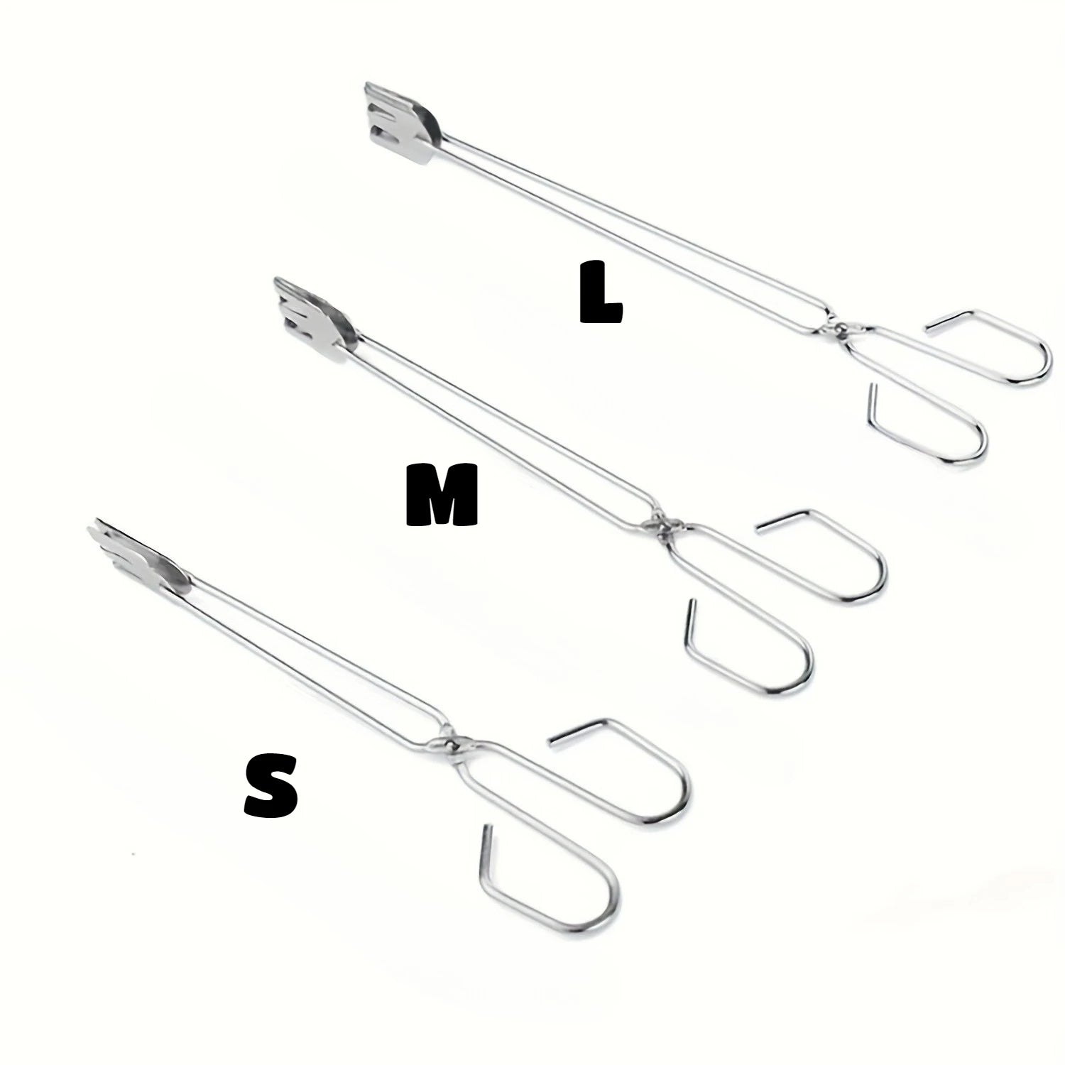 3Pcs Stainless Steel BBQ Scissor Tongs Kitchen Food Grill Clamps - 21