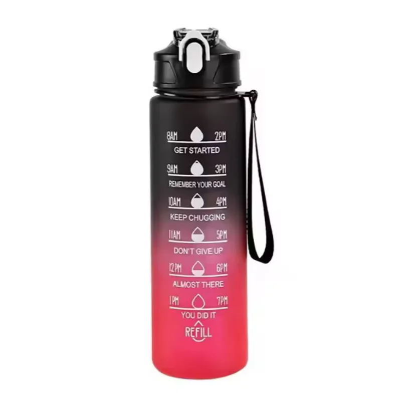 900ml Motivational Water Bottle Leak Proof Sports Jug with Straw - 19