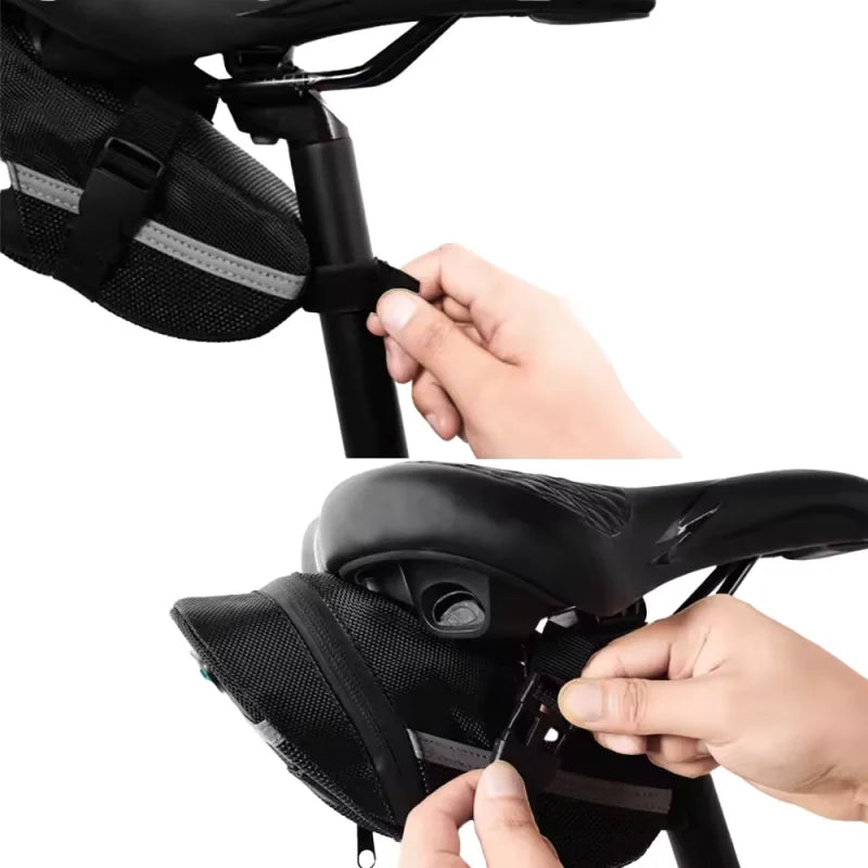 Bicycle Saddle Bag Rainproof Cycling Seat Tail Pouch Storage Accessory - 12