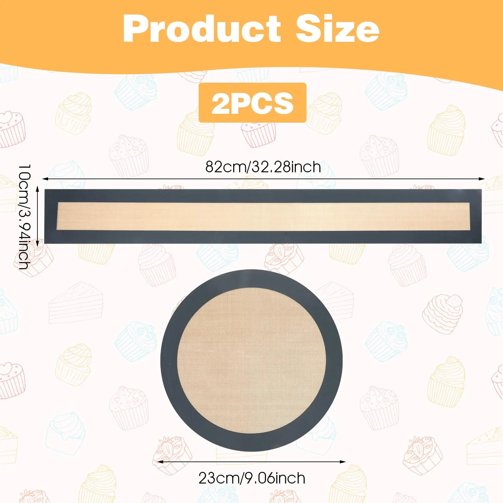 Nonstick Silicone Baking Mat Set Reusable Cake Pan Liners for Baking