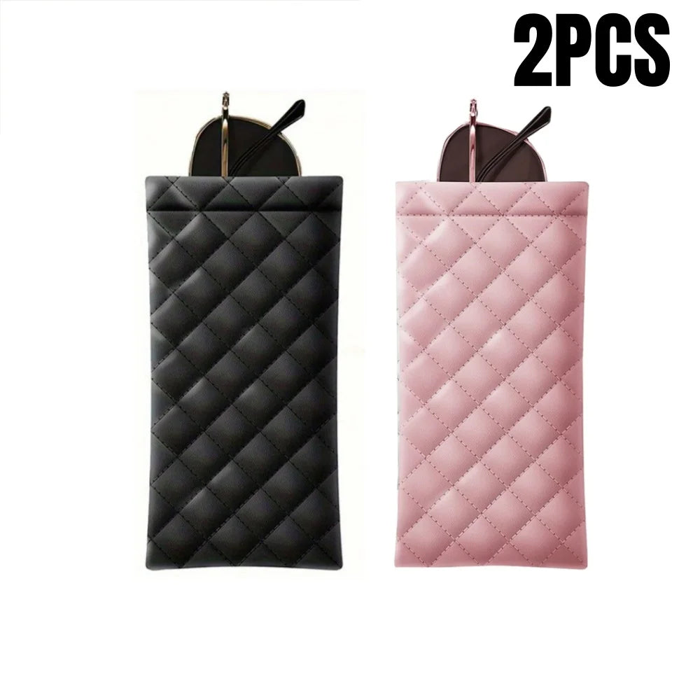 Soft PU Leather Eyeglasses Case Portable Sunglasses Pouch Organizer - 18