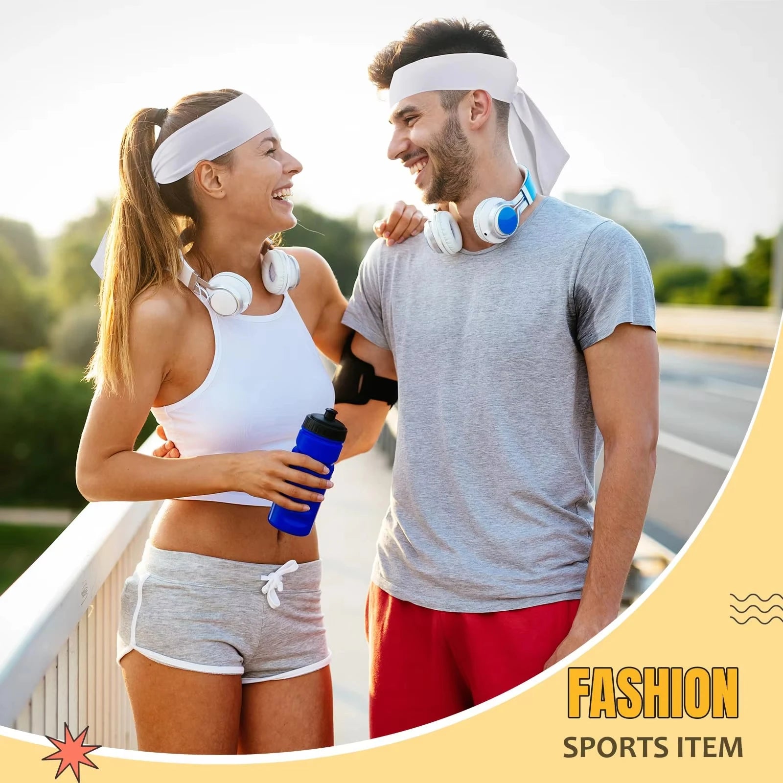 Unisex Sweatband Sports Headband Moisture Wicking Athletic Hair Tie - 2
