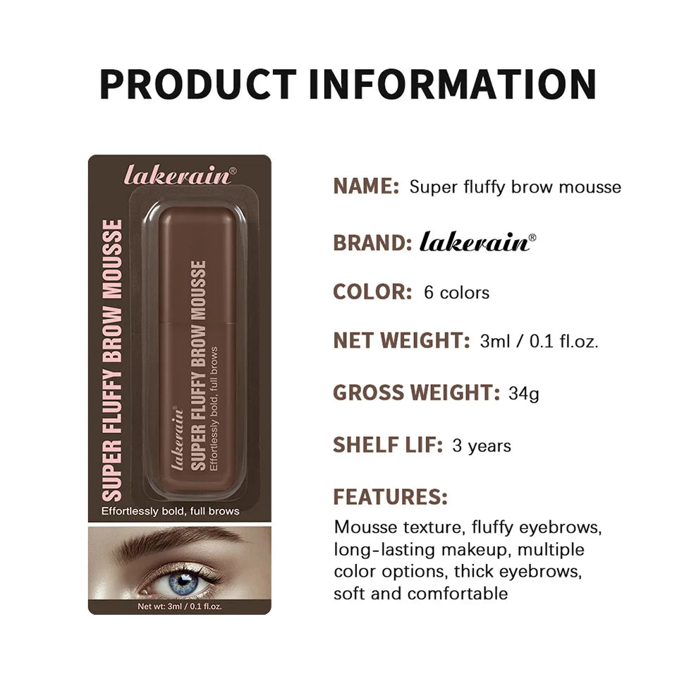 Waterproof Eyebrow Mousse Volumizing Fluffy Brow Gel - 15