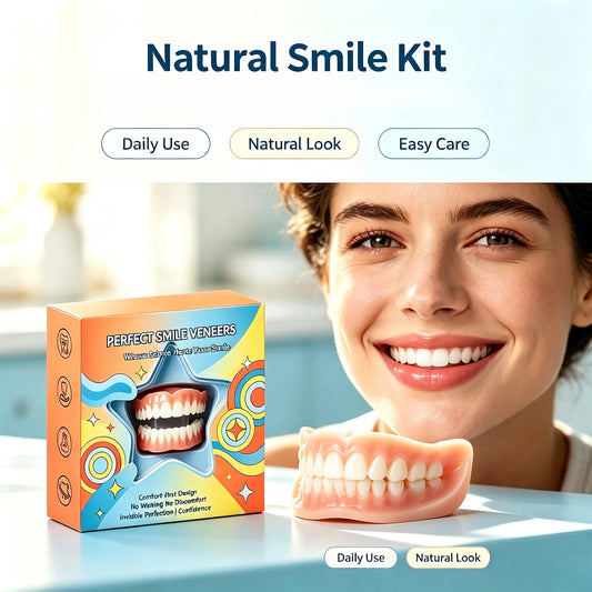 Cosmetic Fake Teeth Kit Upper Lower Natural Smile Veneers