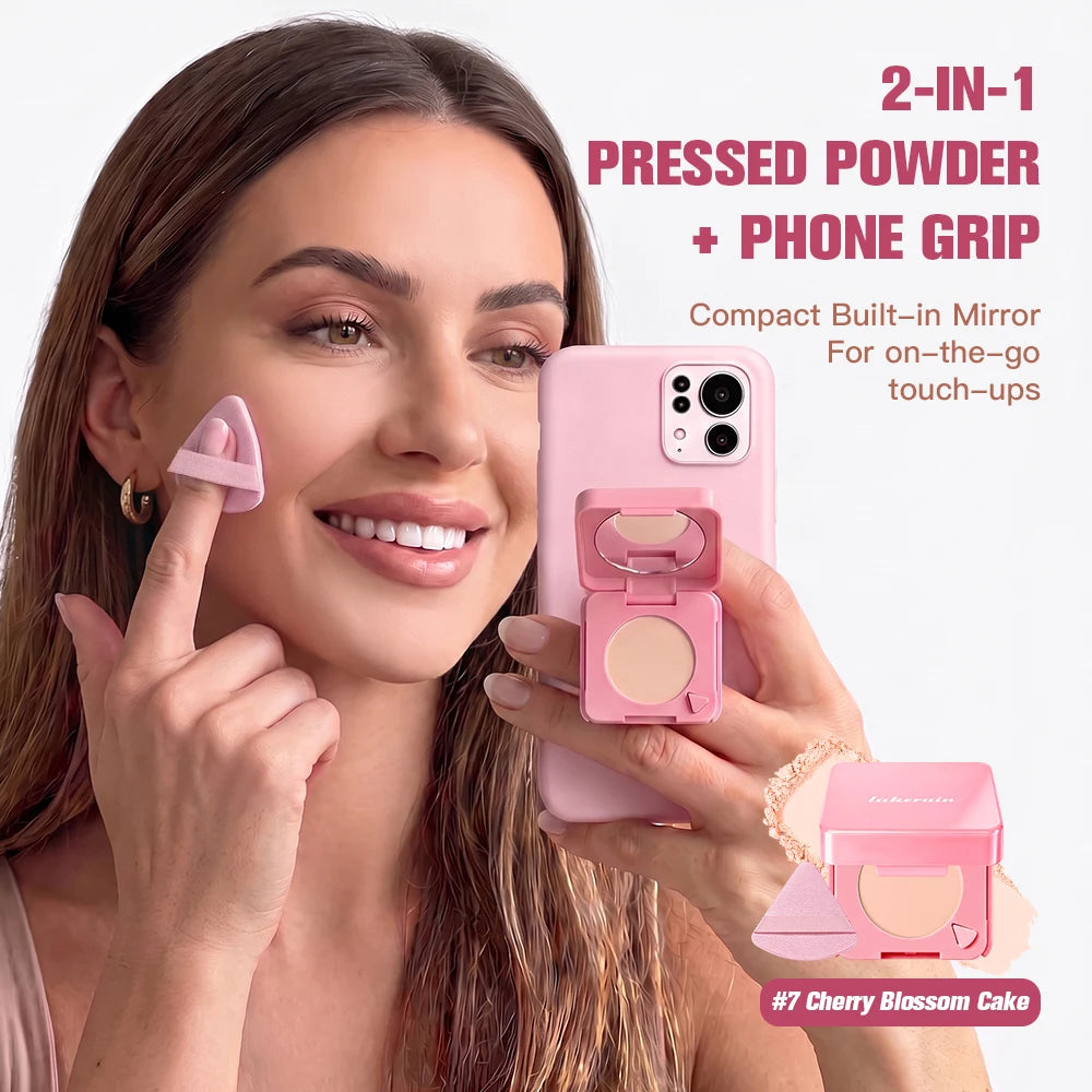 2 in 1 Pressed Powder and Phone Grip Oil Control Compact Makeup - 13