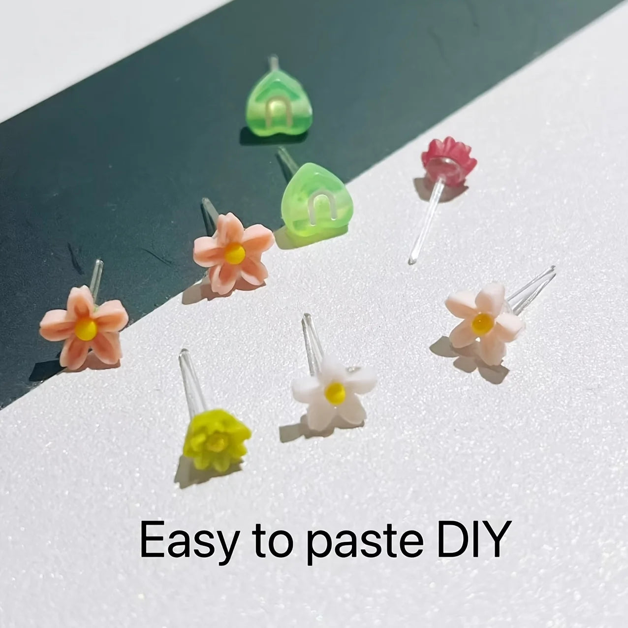 100pcs Clear Plastic Earring Studs Invisible Piercing Retainers DIY