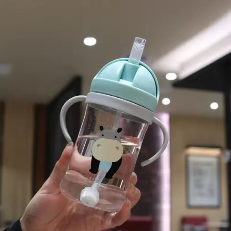 Kids 350ml Gravity Straw Cup Leakproof Training Feeding Bottle - 14