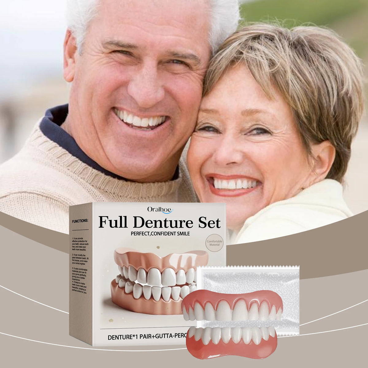Silicone Denture Set Upper and Lower False Teeth Repair Kit
