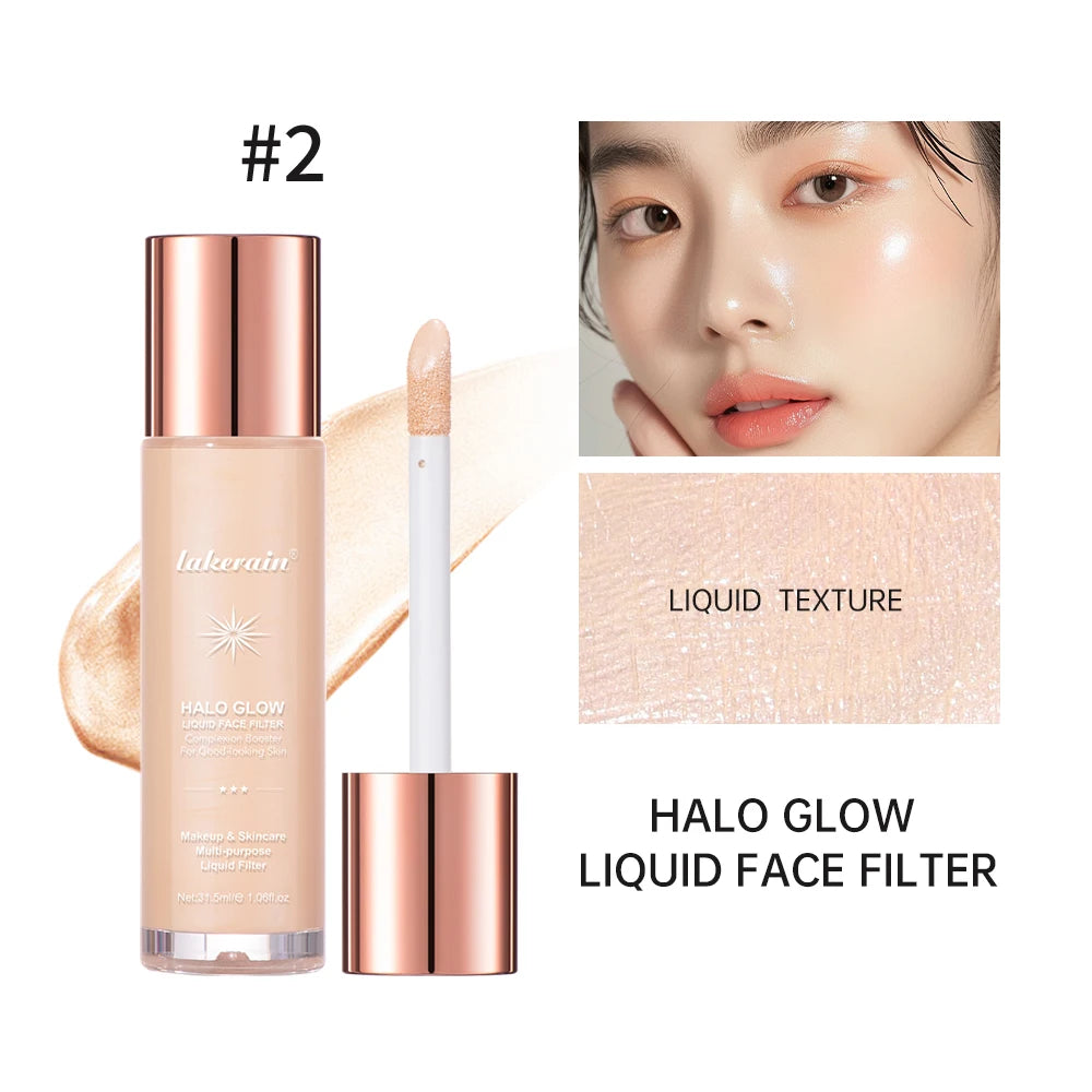 Halo Glow Liquid Face Filter Highlighter & Dewy Skin Bronzer Serum